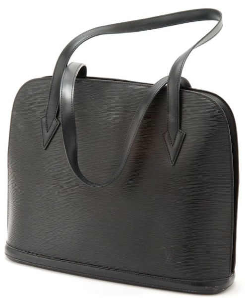 Lot - Louis Vuitton Noir Black Epi Leather Lussac Handbag Date