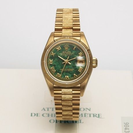 Rolex Datejust Green Malachite 69288 Diamond Bark bezel Ladies Watch