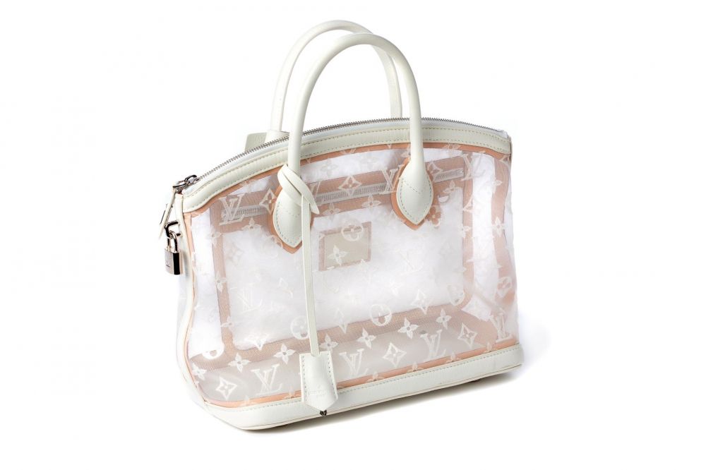 Louis Vuitton White Ostrich Lockit MM Bag . Excellent Condition
