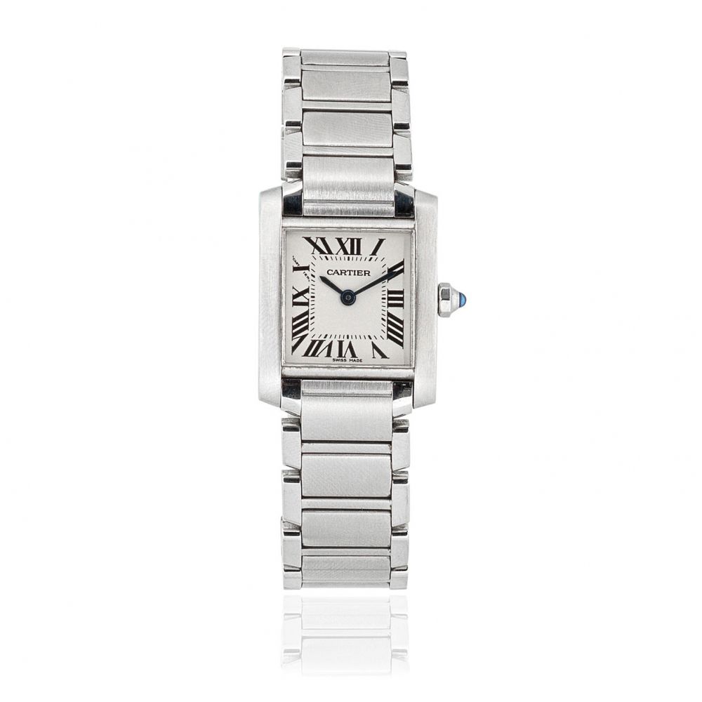 CARTIER, TANK FRANCAISE REF 2384, A LADY'S STAINLESS STEEL AND YELLOW GOLD  WRISTWATCH WITH BRACELET CIRCA 2005, Class of 2019: Watches, Jewels, Pens  & Accessories, Watches