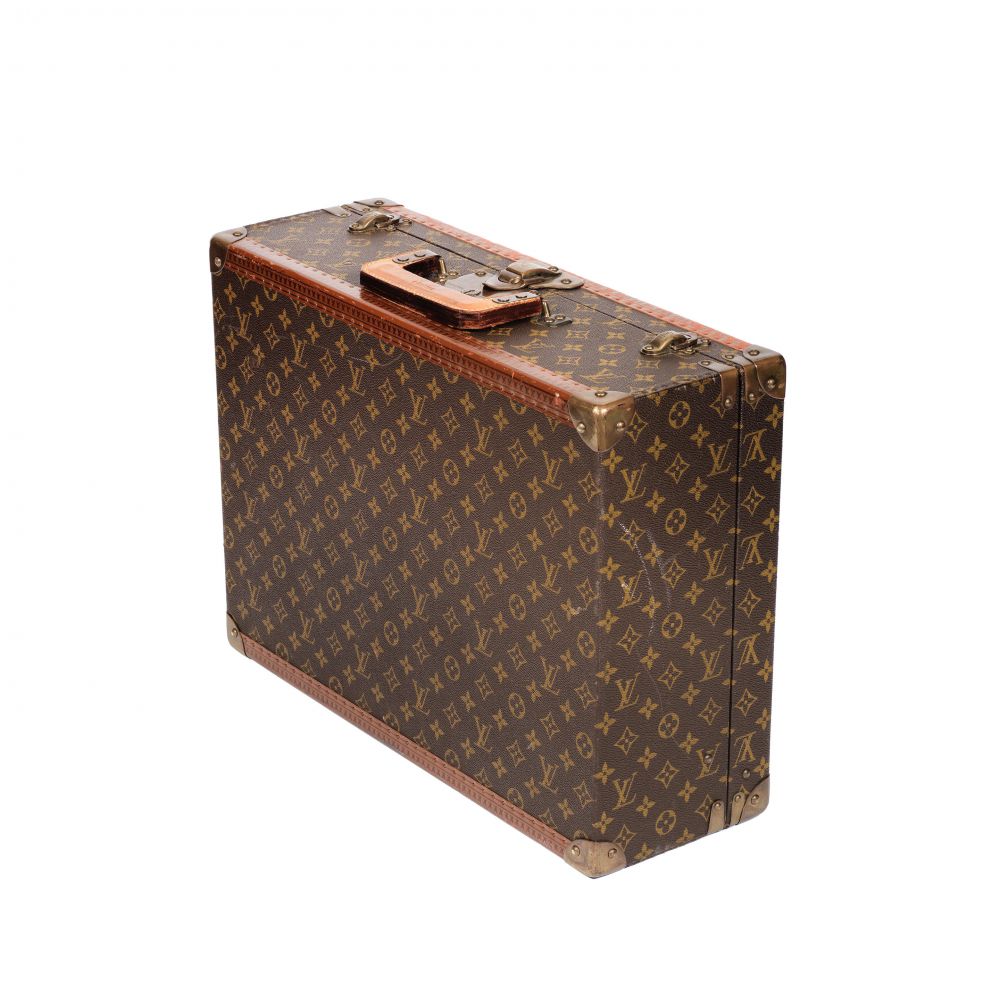 Louis Vuitton Bisten 60 suitcase in monogram canvas and brown lozine  (vulcanised fibre)
