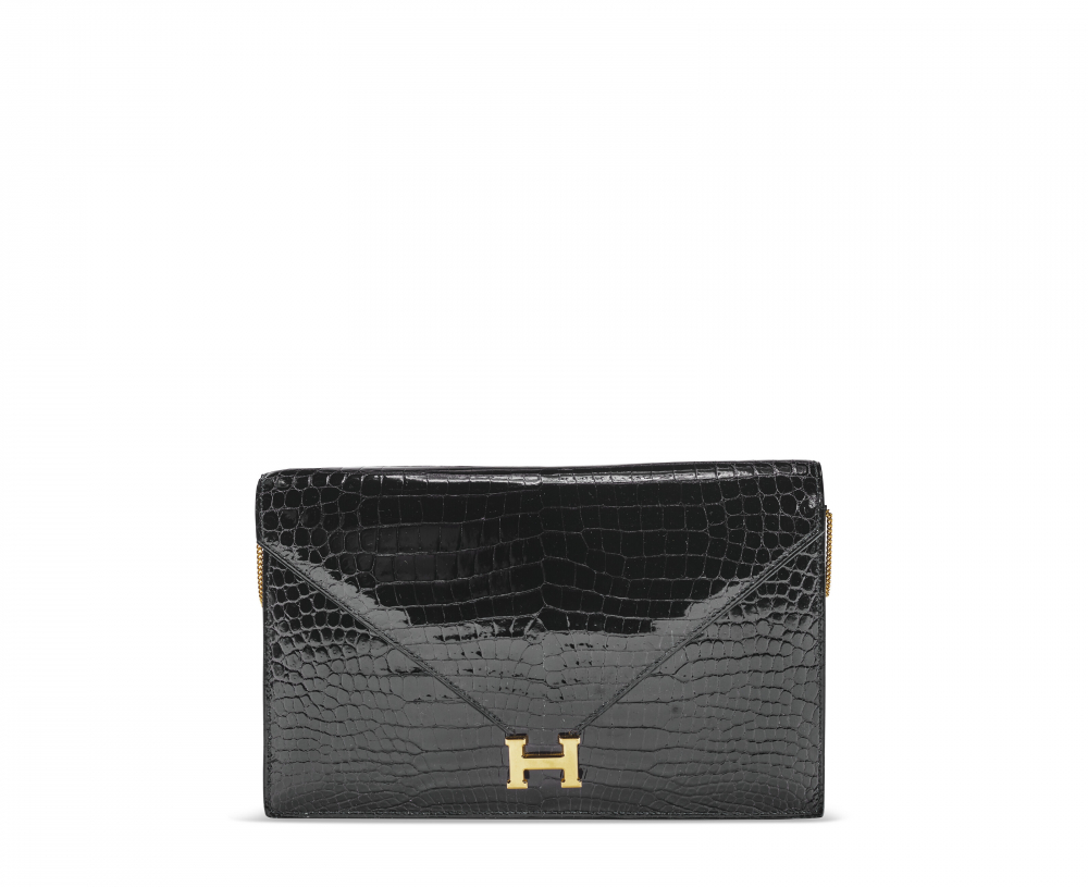 Hermes Lydie Lizard Clutch Exotic BAG HANDBAG PURSE WITH Strap 70S RARE  VINTAGE