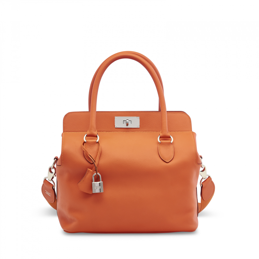 Hermes Toolbox Argile Swift Leather Bag