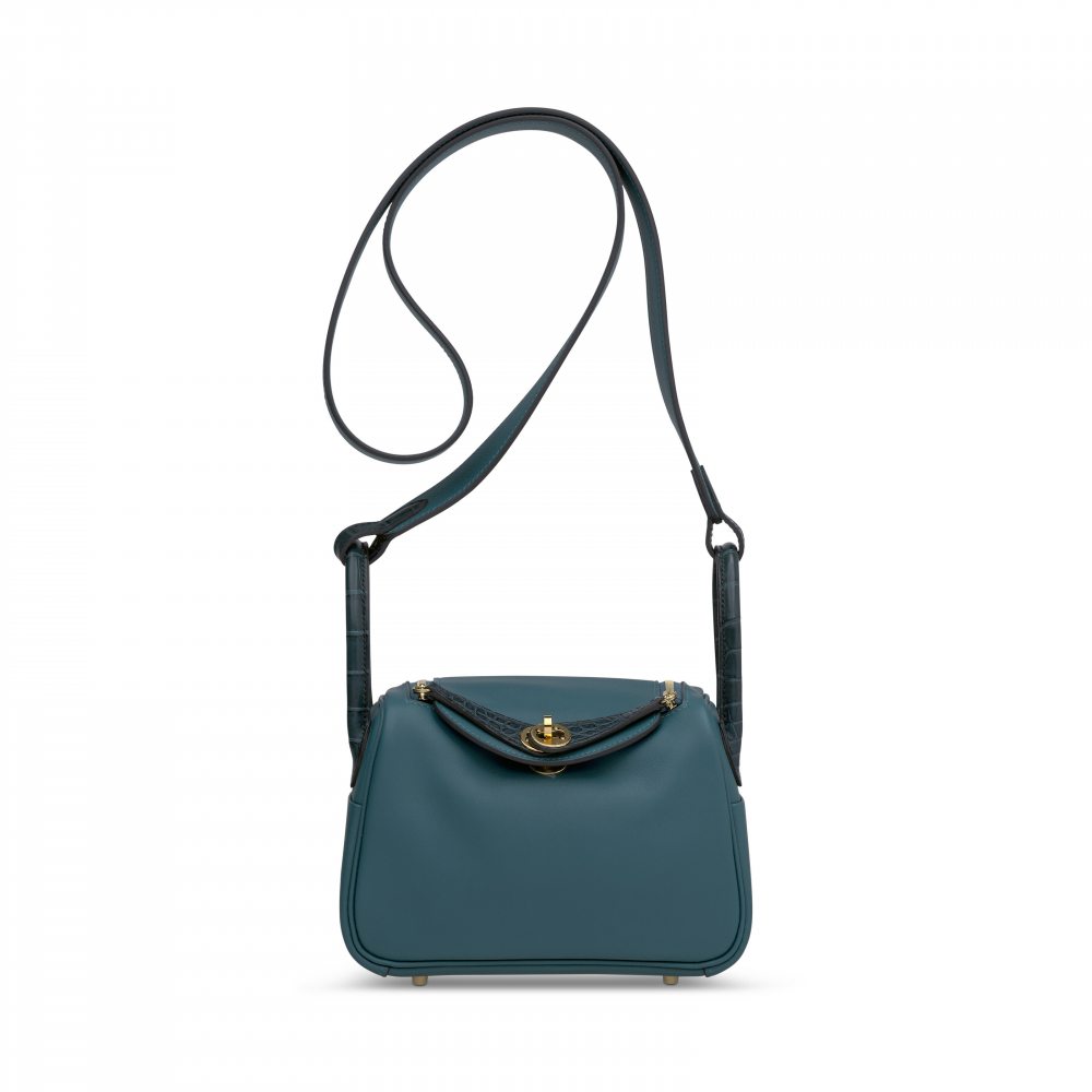 Hermes Lindy 34 Handbag In Blue Square R (2014) – Trésor Vintage
