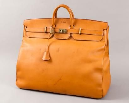 HERMES PARIS Circa 1970 50 cm high travel bag with strap…