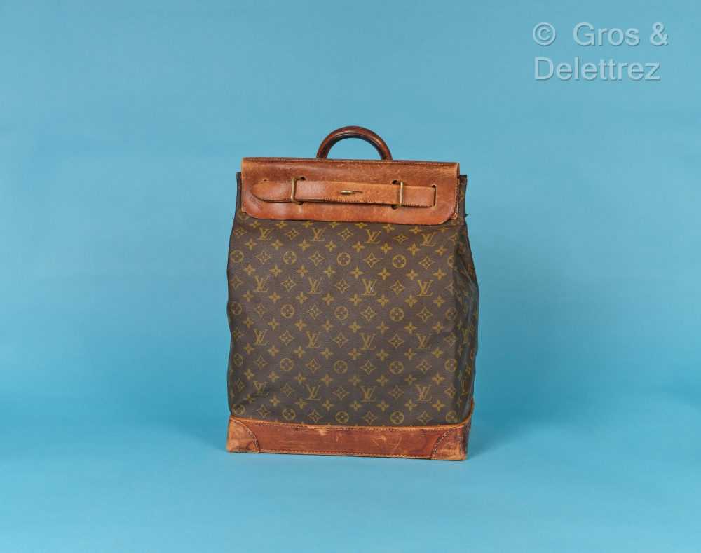 sac de voyage louis vuitton steamer bag travel bag en toile monogram et  cuir naturel
