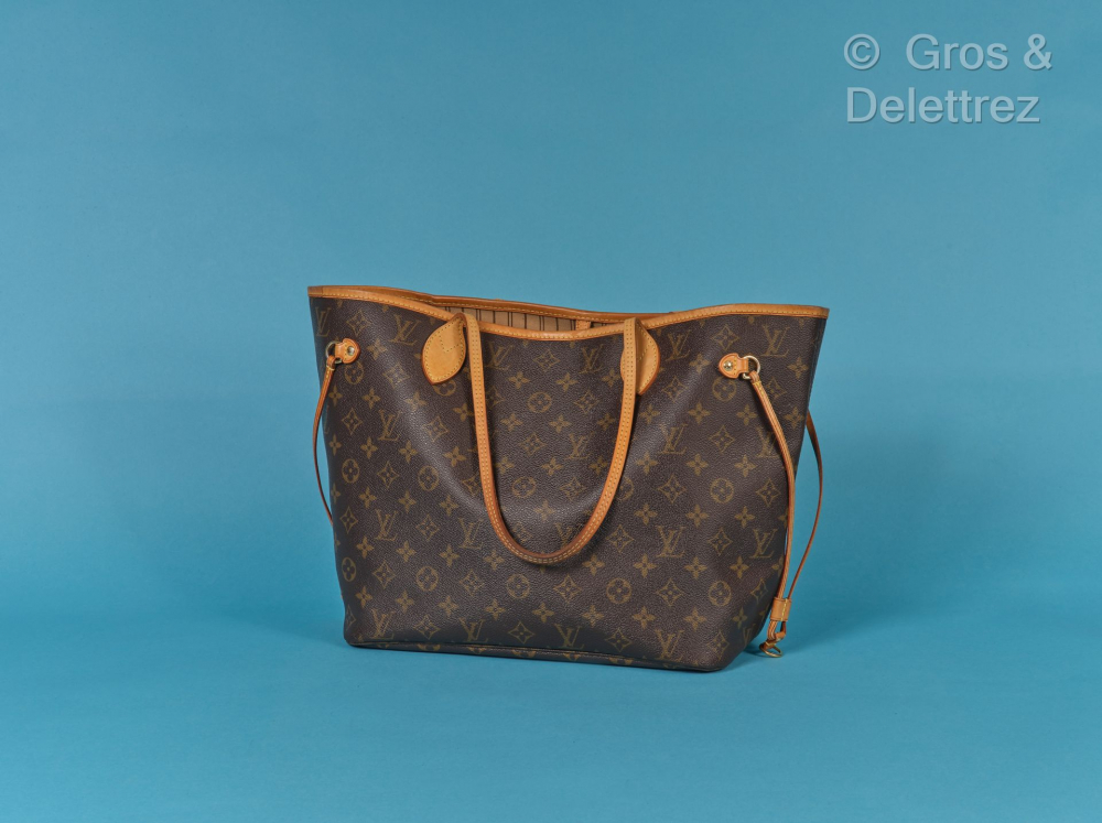 Louis Vuitton Brown Monogram Coated Canvas Neverfull Gold Hardware, 2023 (Like New), Womens Handbag