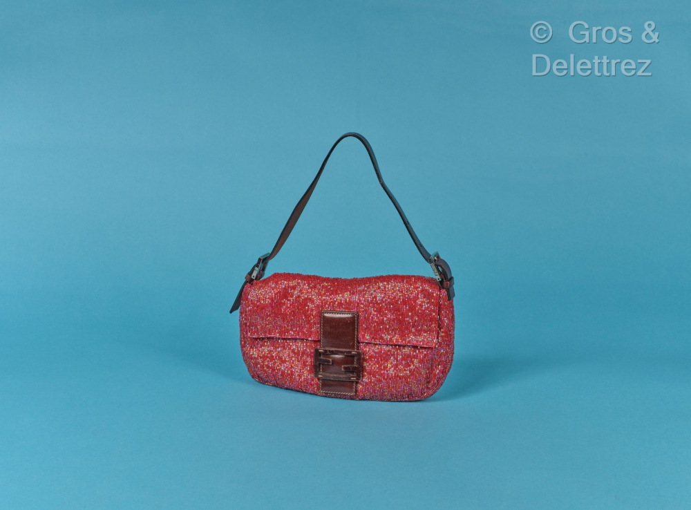 Fendi Women's Baguette Midi FF Tapestry Shoulder Bag