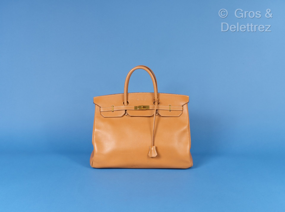 Hermes Taurillon Clemence Leather Birkin 35 with Palladium HW in Curry