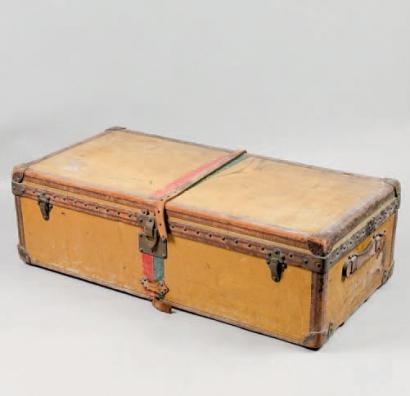 Valise anglaise en cuir avec pochette intérieure, circa 1880
