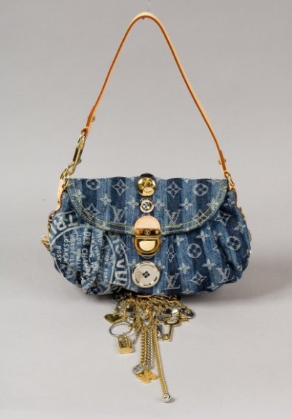 Louis Vuitton Limited Edition Judy Blame Denim Mini Pleaty Raye Bag