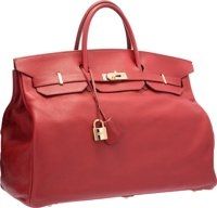 Lot - Hermes Rouge Garance Togo 25 Birkin Bag