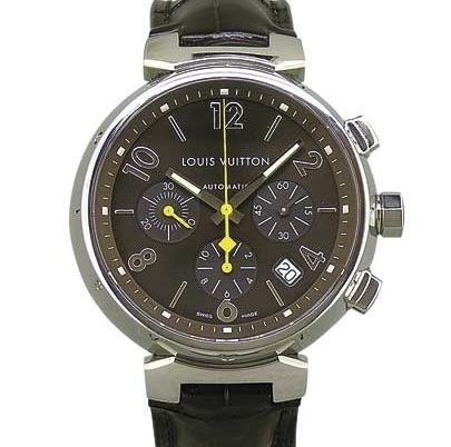 Authentic Used Louis Vuitton Tambour Black Chronograph Q112J Watch  (10-10-LVH-T359XZ)